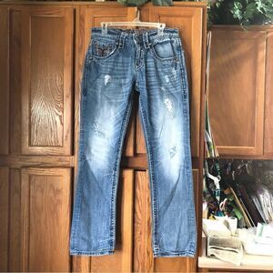 Rock Revival Fleur Flap Pocket Richie Straight Jeans Size 30
